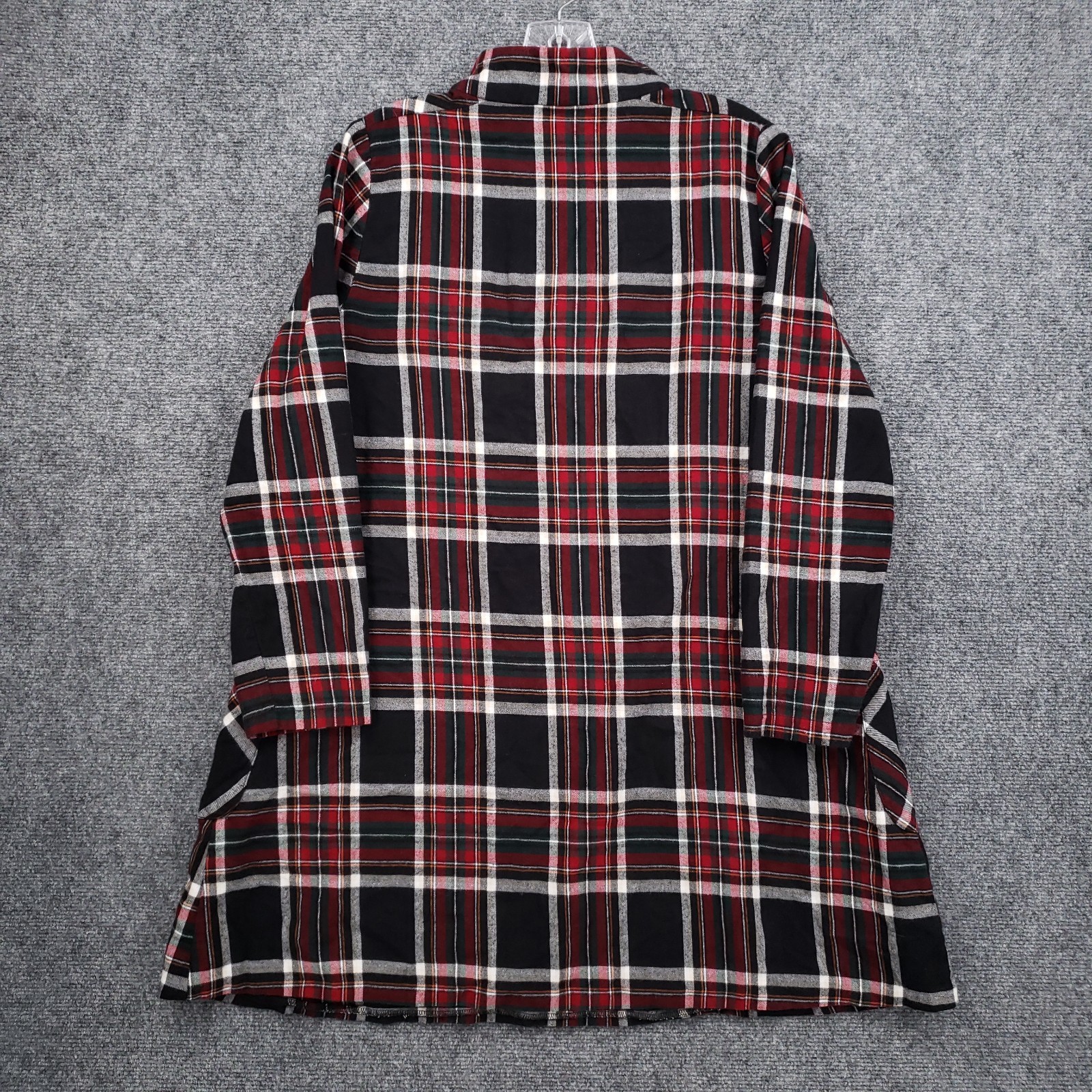 Zara Plaid Mock Neck Quarter Zip Shift Dress Womens Medium Black Red Long Sleeve