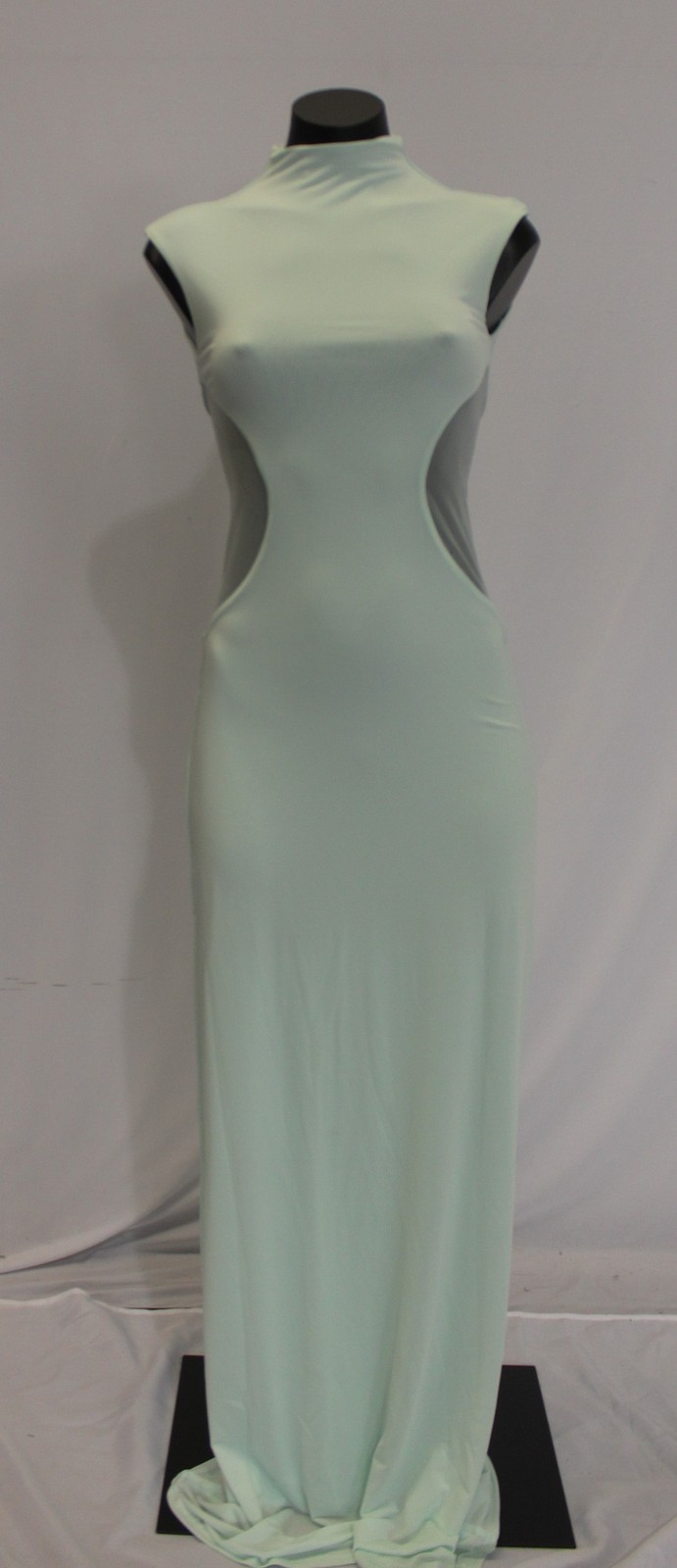 Meshki Women’s Massie Slinky And Mesh Bodycon Maxi Dress CA4 Lagoon Small