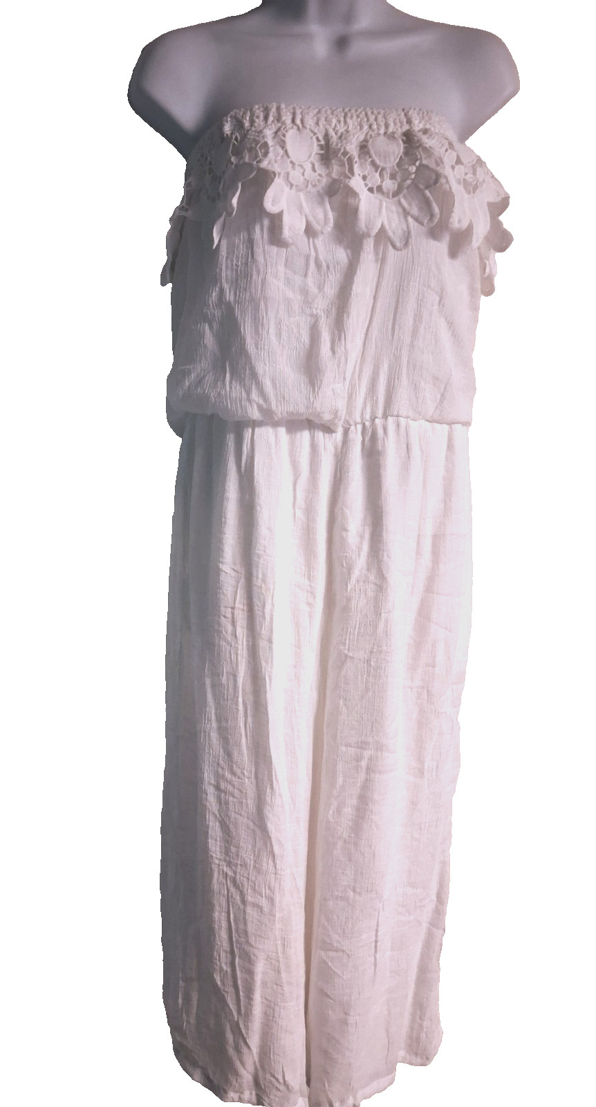 J GEE Lace Bodice ROMPER Soft White Special Occasion Romantic Sz M