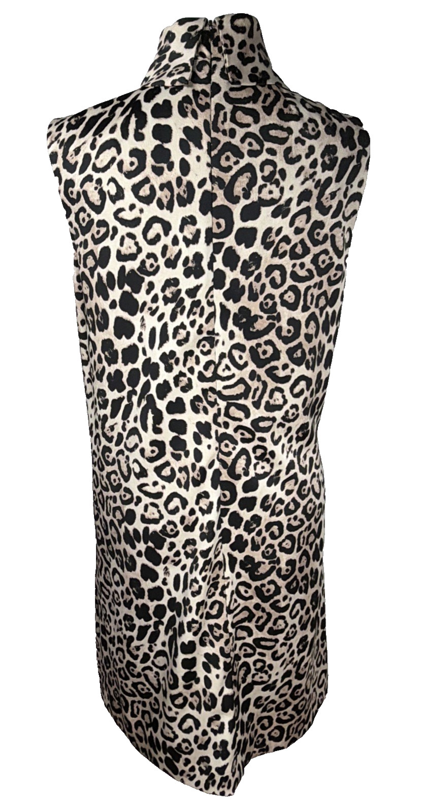 ALEX MARIE Leopard Print Sleeveless Funnel-Neck Invisible Zipper Dress Size 8