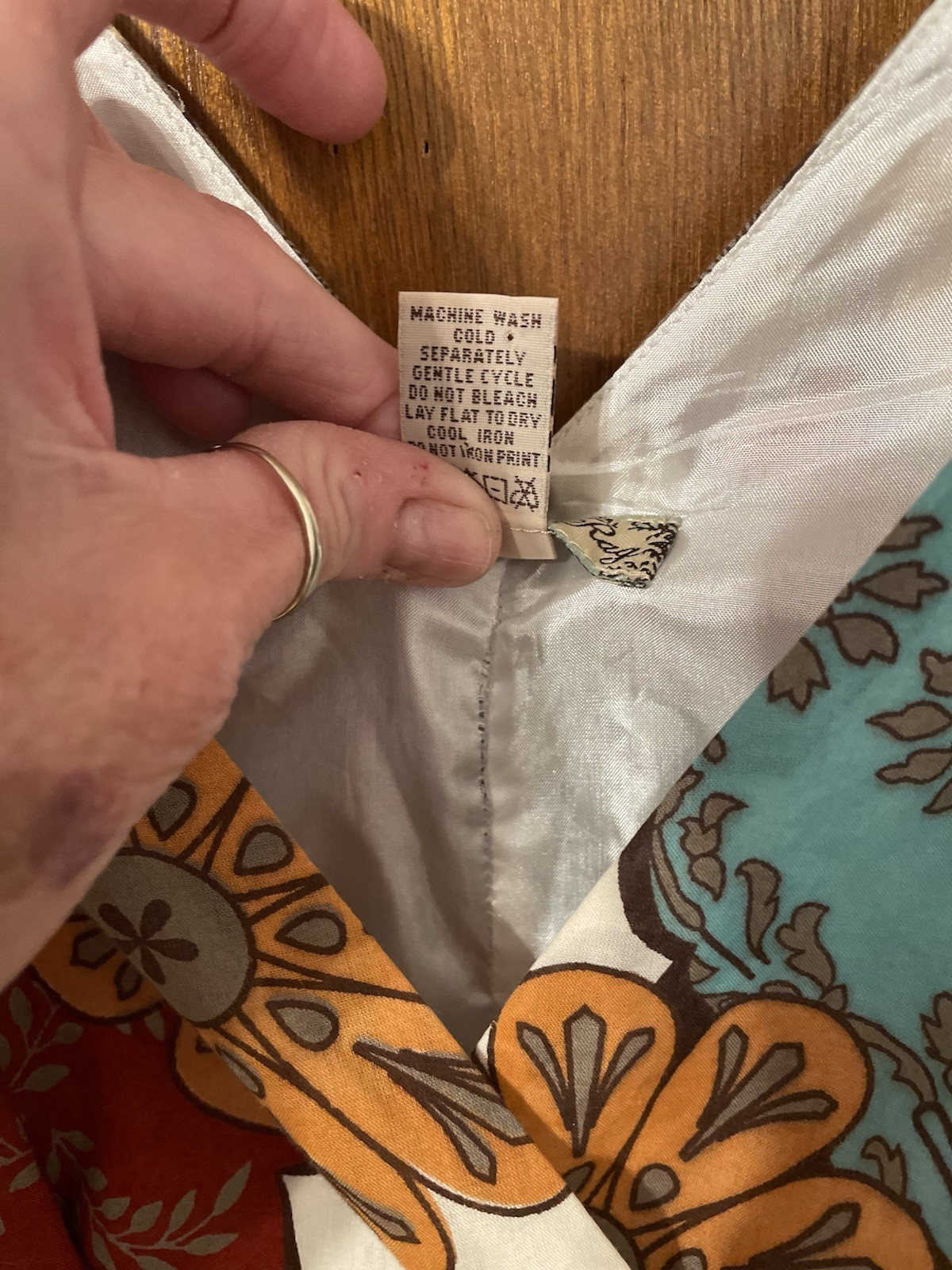 American Rag Dress Size M Lined Cotton Tie Back Empire Waist Comfy Flattering