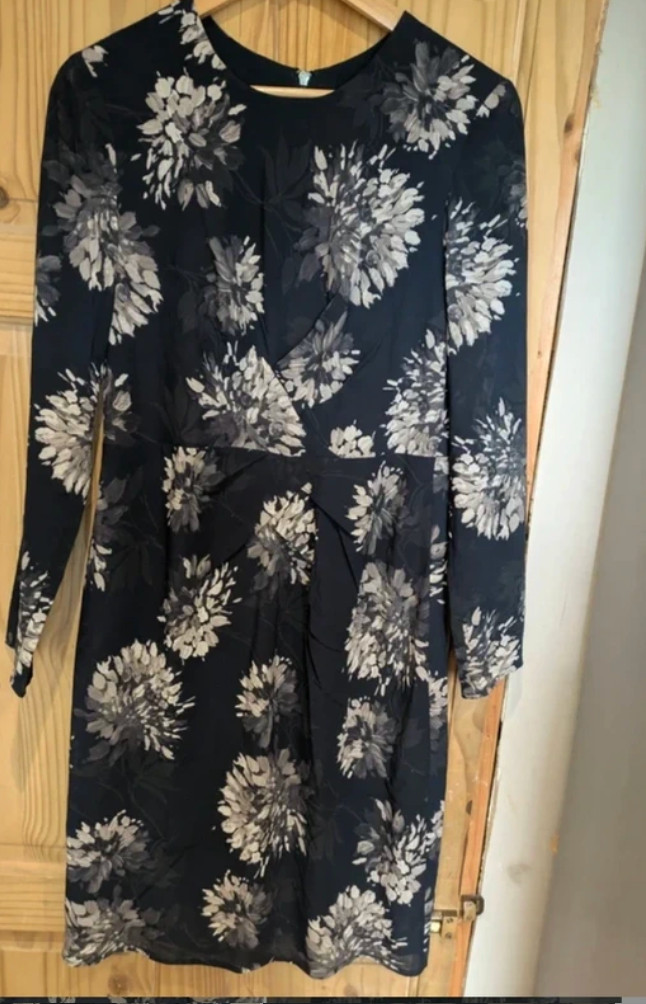 Whistles size 14 Navy & Grey flower print smart / formal dress