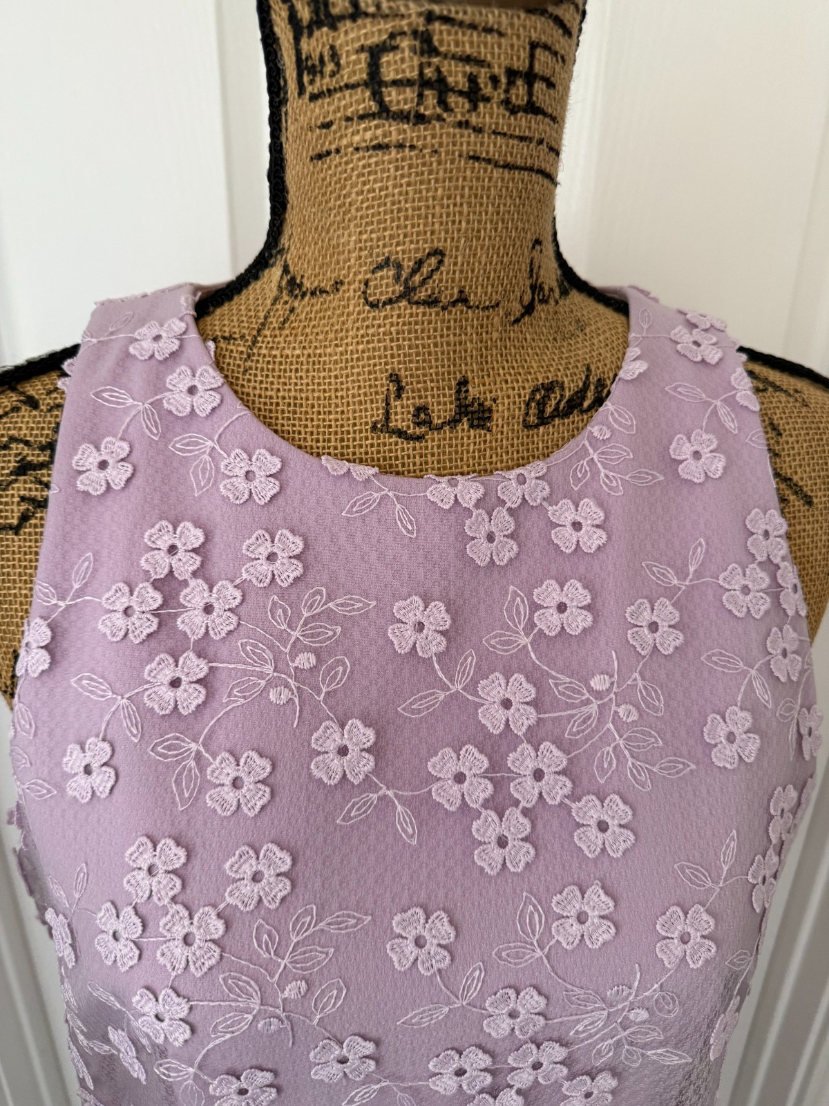Alex Marie Cocktail Dress Lilac Purple Embroidered Lace Overlay Floral Party 6
