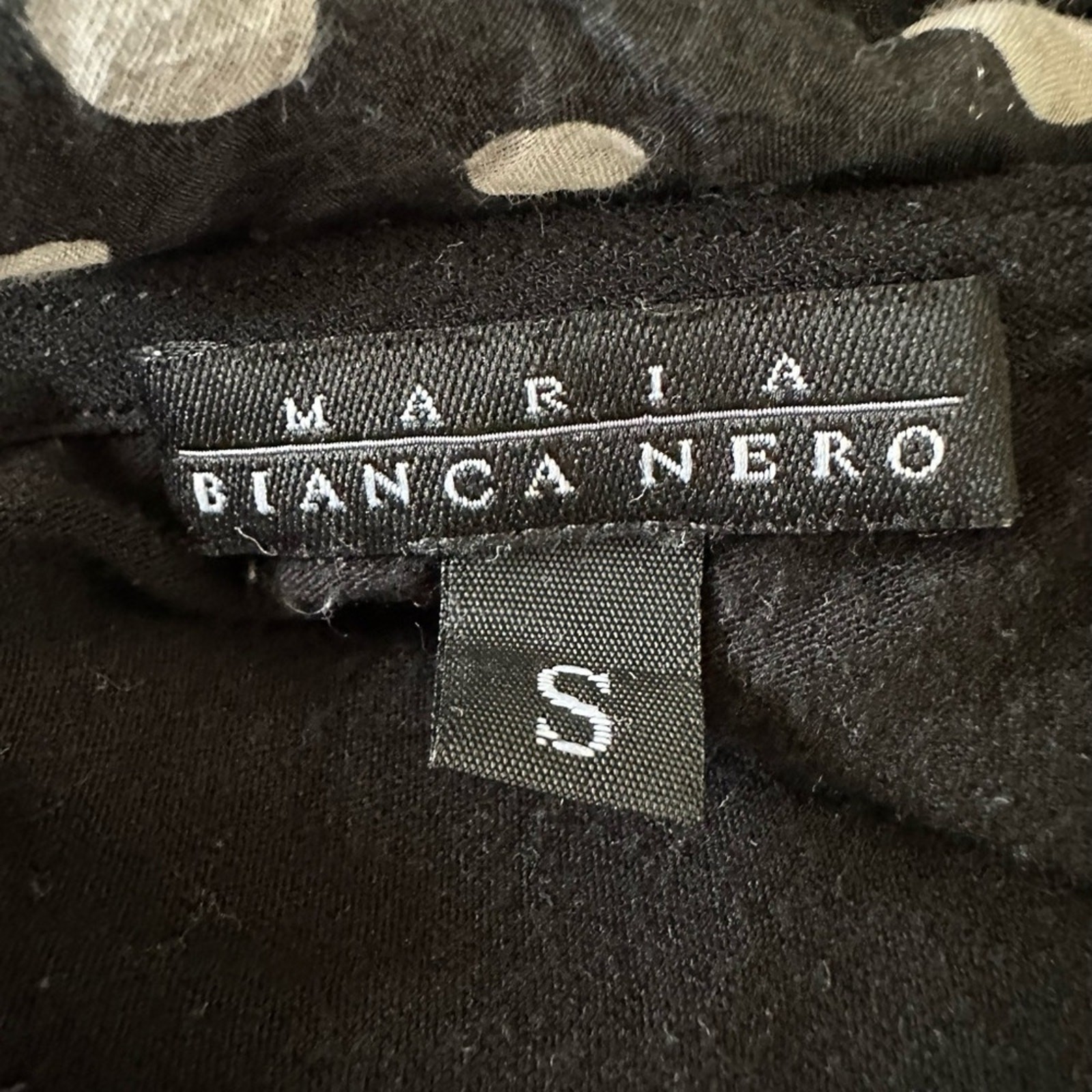 Maria Bianca Nero Silk Polka Dot Halter Dress Black White Lined Back Zip Size S