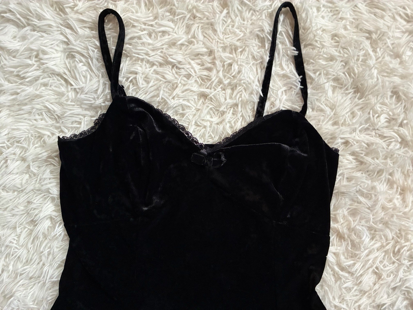 Hot Topic Mall Goth Witchy Whimsigoth Grunge Alt Emo Velvet Slip Dress Black M