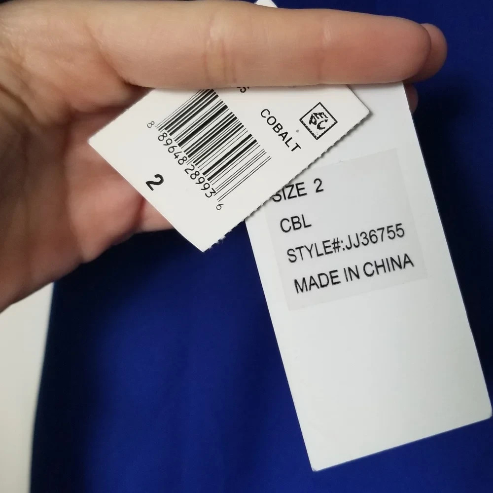 NWT, Julia Jordan Womens Cobalt Blue Short Bell-Sleeve Choker Sheath Dress