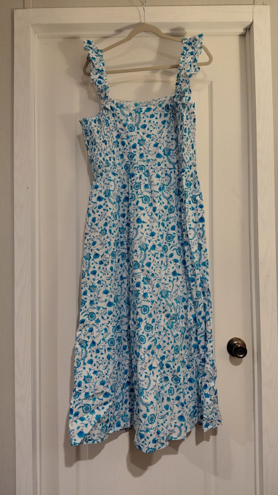 Draper James Flutter Strap Dress Size 2XL Blue Paisely. NWT