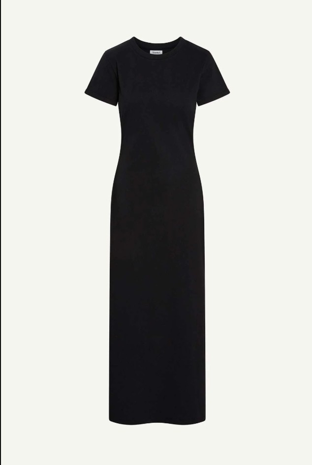 Coast Shirt Dress – Black Cotton Jersey-for structure and all-day comfort.