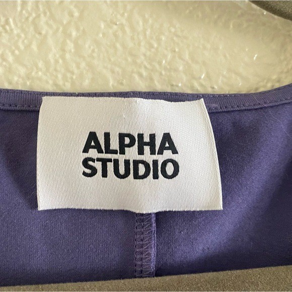 Alpha Studio Women’s Size 10 Midi Short Sleeve Dress in Purple