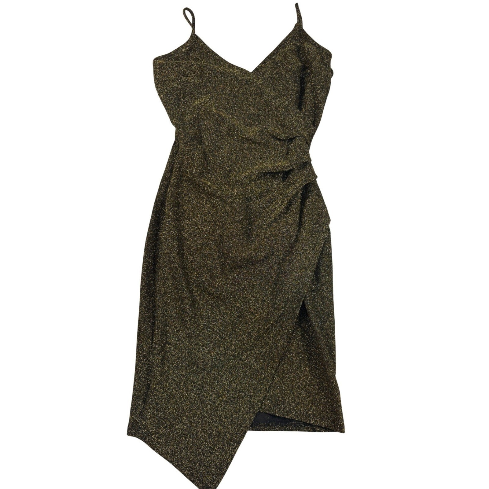 charlotte russe black gold glitter mini wrap dress y2k chic coquette night out