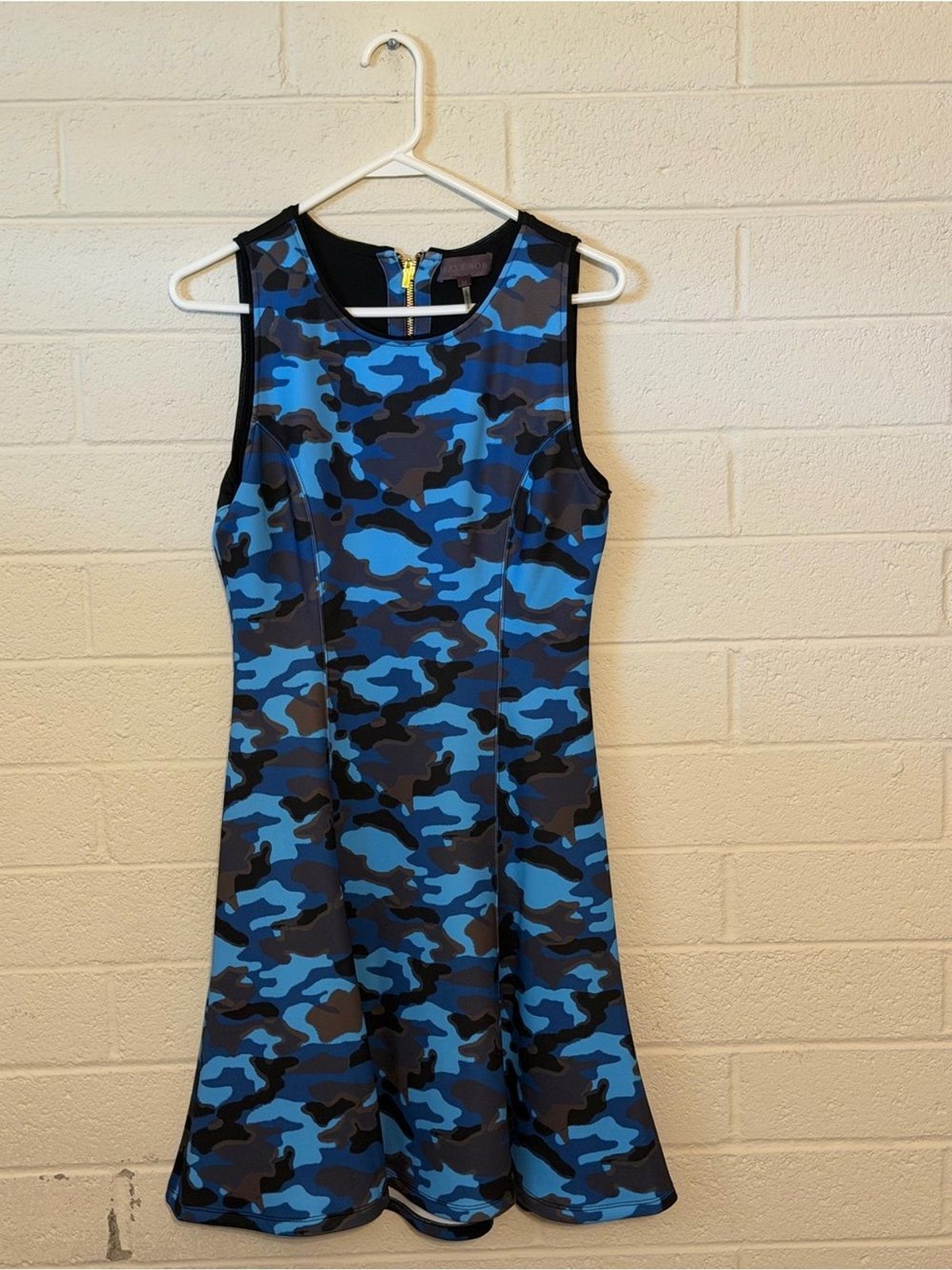 Hale Bob “Leah” Blue Camouflage Neoprene Dress