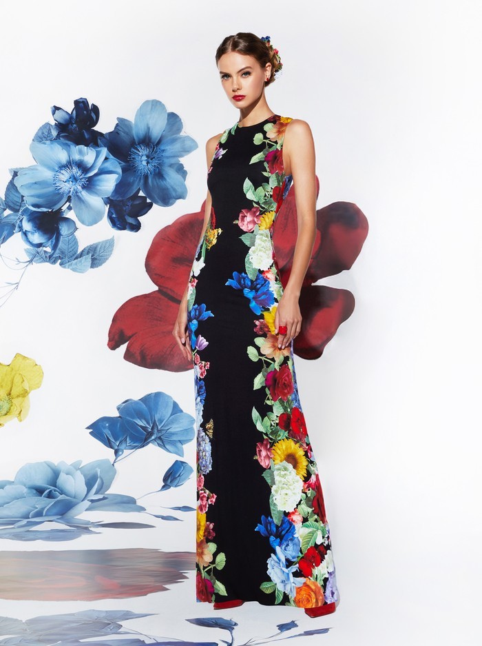 ALICE & OLIVIA (2) DELORA OPEN BACK GARDEN BRUNCH MAXI DRESS NWT MSRP$495