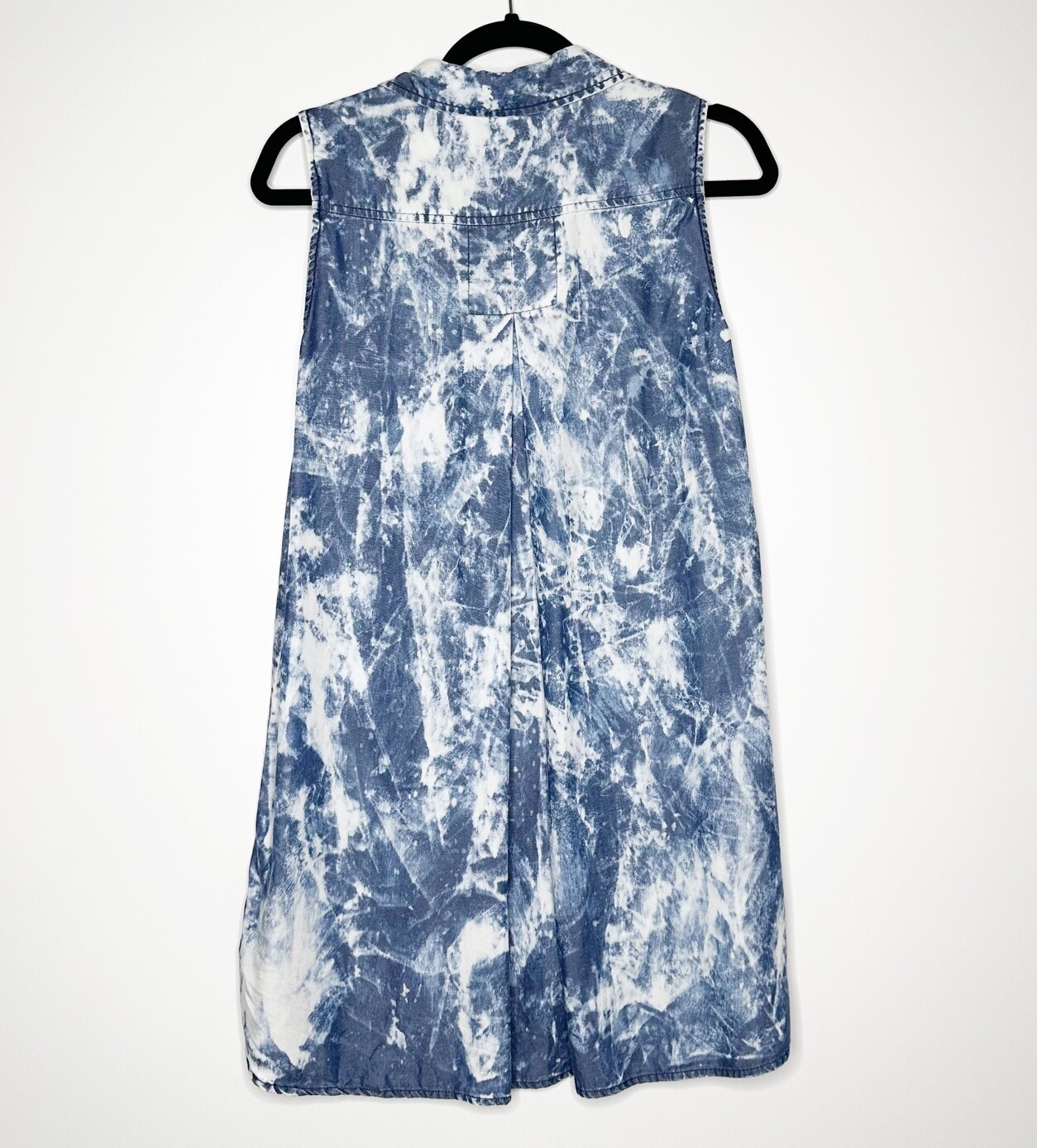 True Religion Georgia Chambray Button Down Dress Women’s Blue White Small Petite