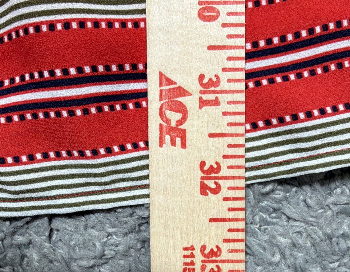 Ann Taylor Loft Red Striped Flounce Hem Shift Shirt Dress Sz XS Petite Tie Cuff