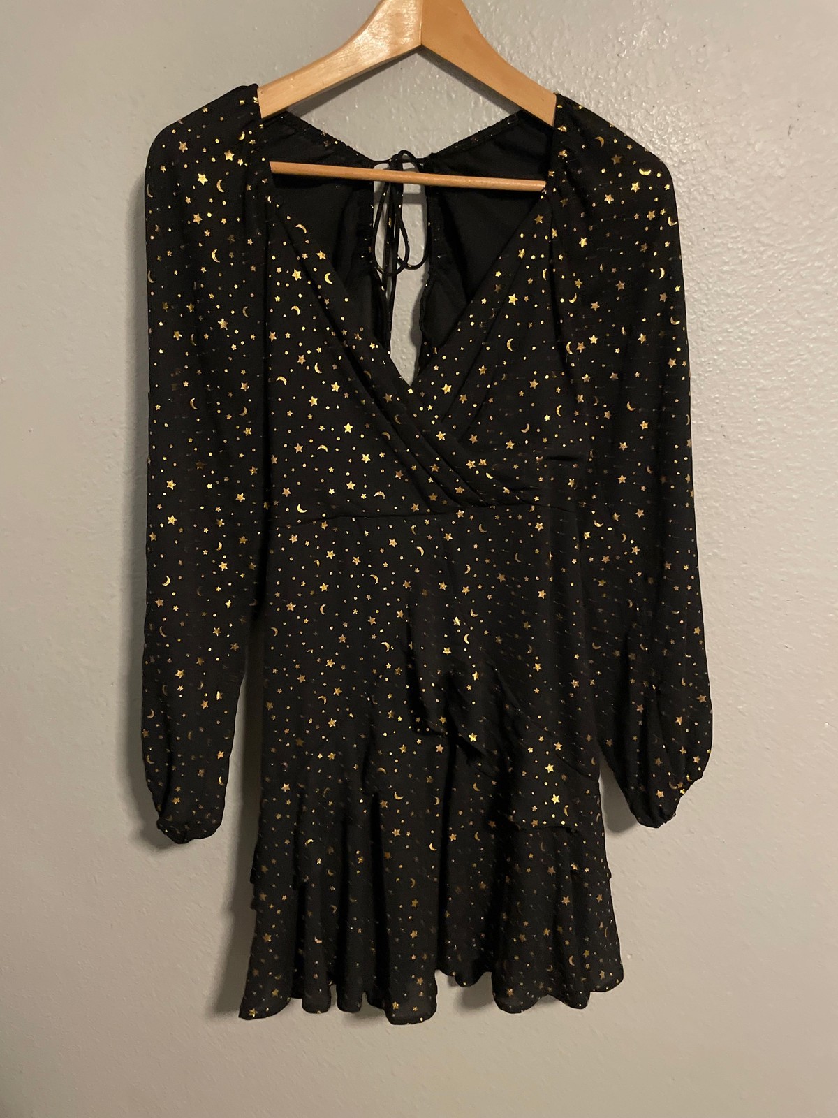 Mi Ami For Francescas Dress Womens Medium Black Celestial Stars Moon Whimsigoth