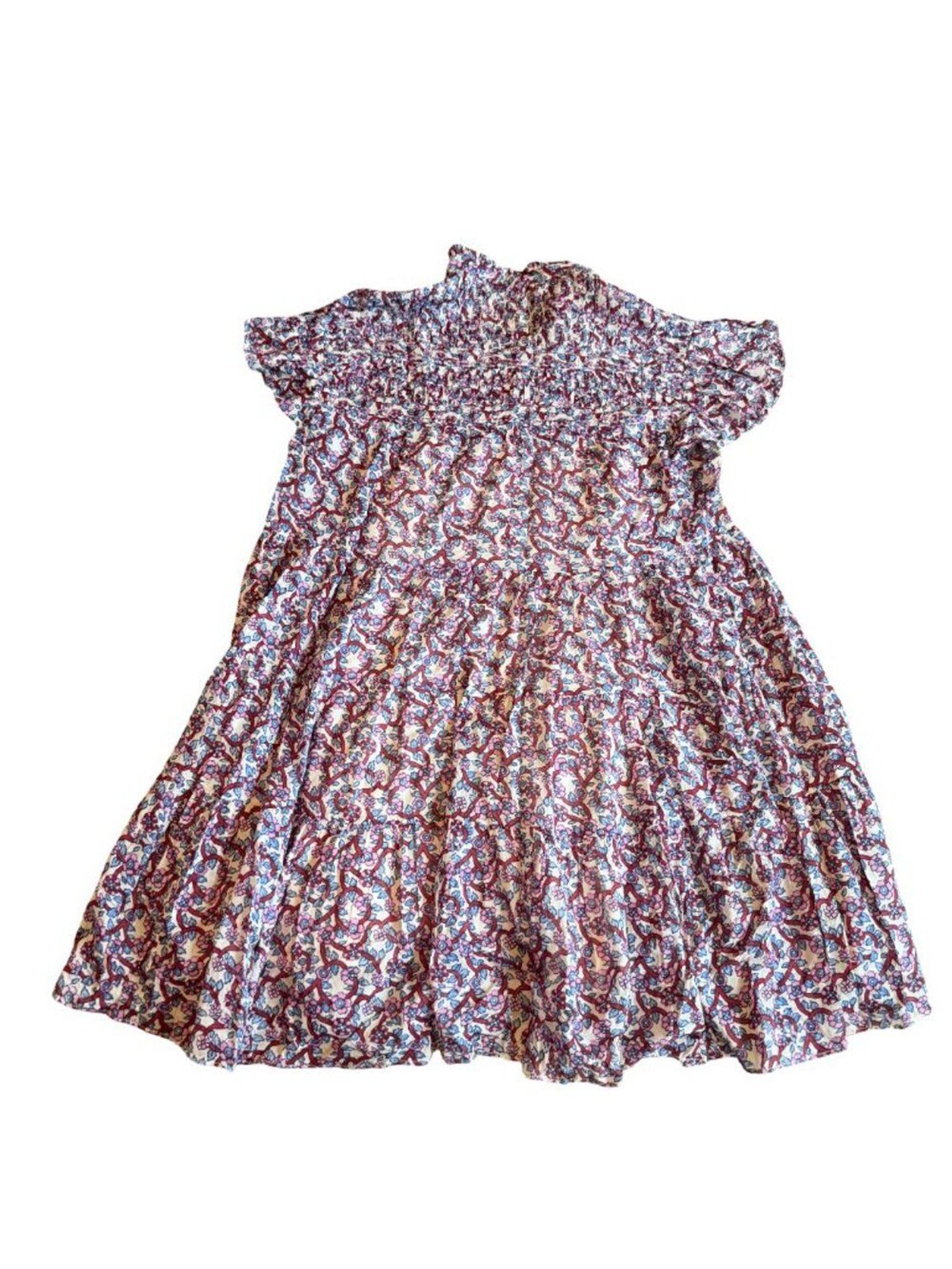 Isabel Marant Étoile Lanikaye Knee Length Dress Short Sleeve Floral Size 38 Med