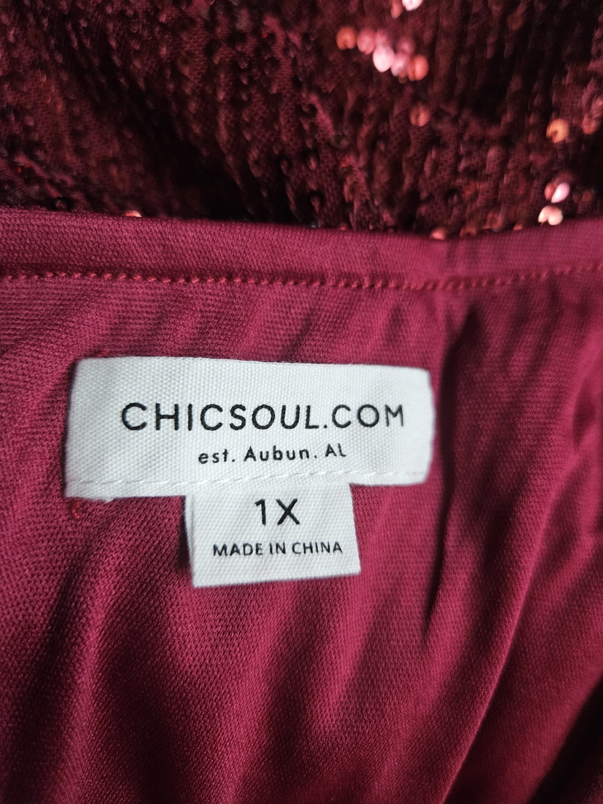 Chic Soul Sparkling Love Red Sequin One Shoulder Dress Women’s 1X