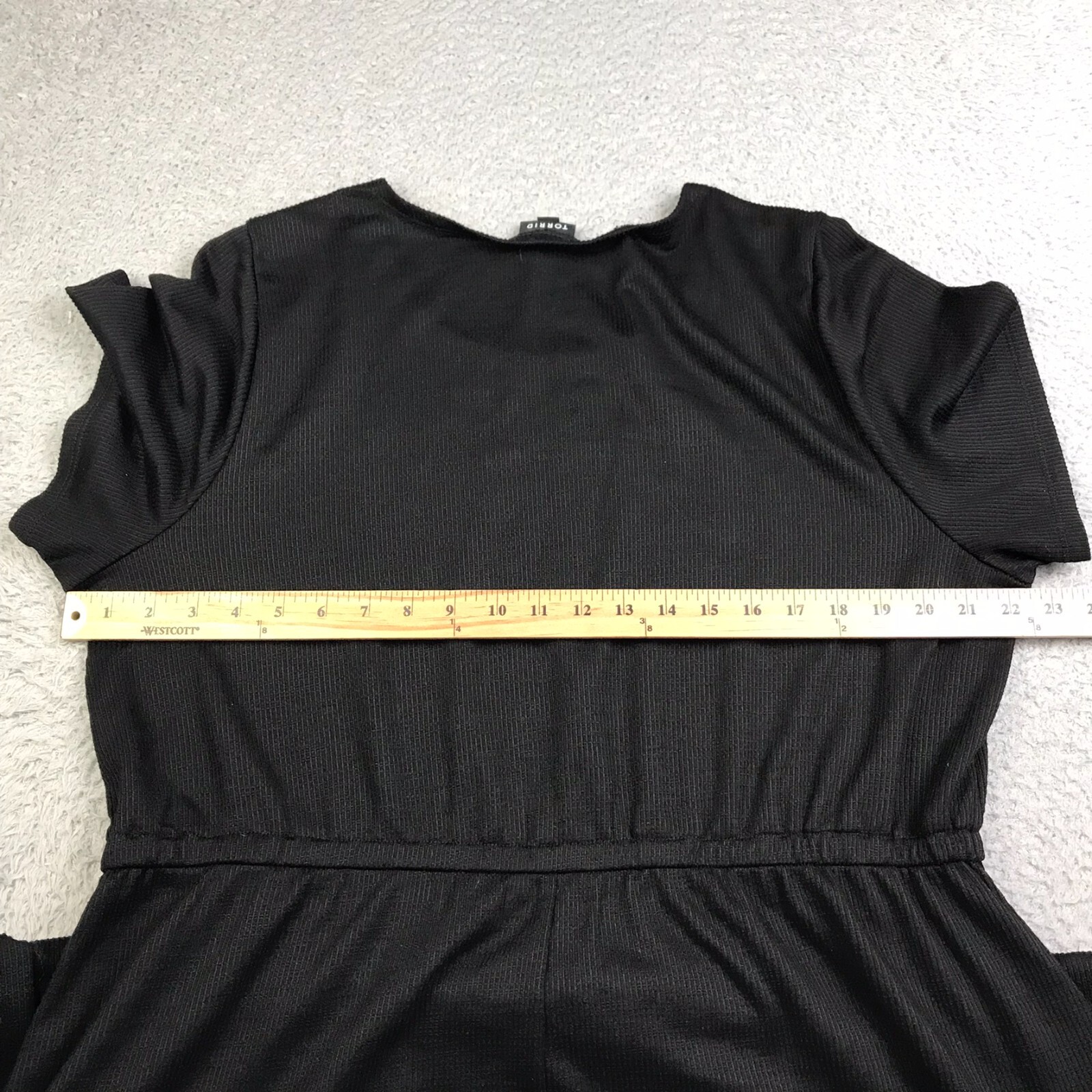 Torrid At The Knee Slub Rib Slit T-Shirt Dress Womens 3 Black Casual Goth Witchy