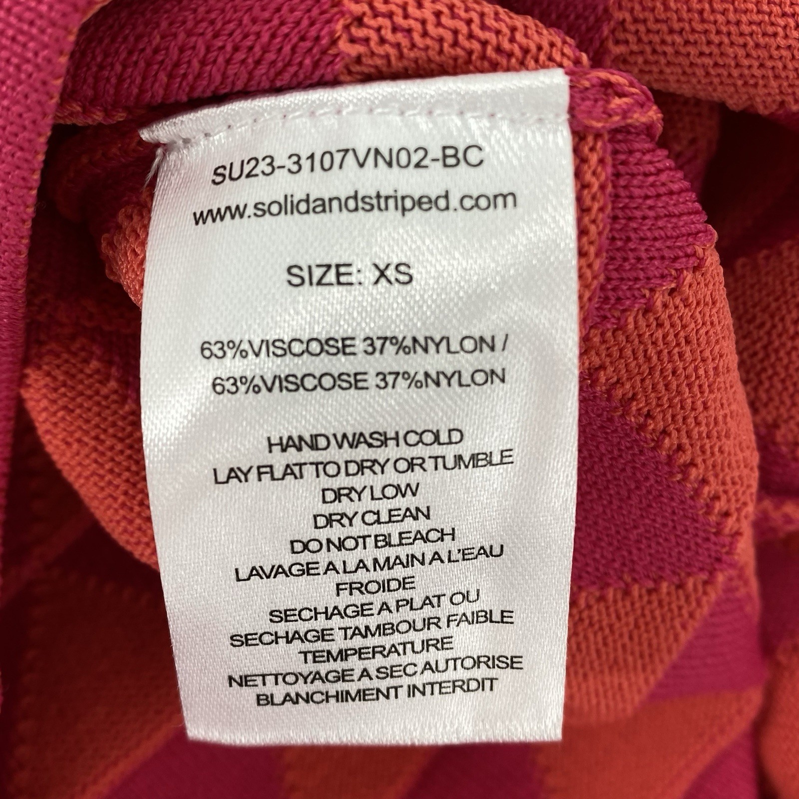 Solid & Striped Women’s Kiana Dress Plaited Texture Size XS Pink/Coral NWT