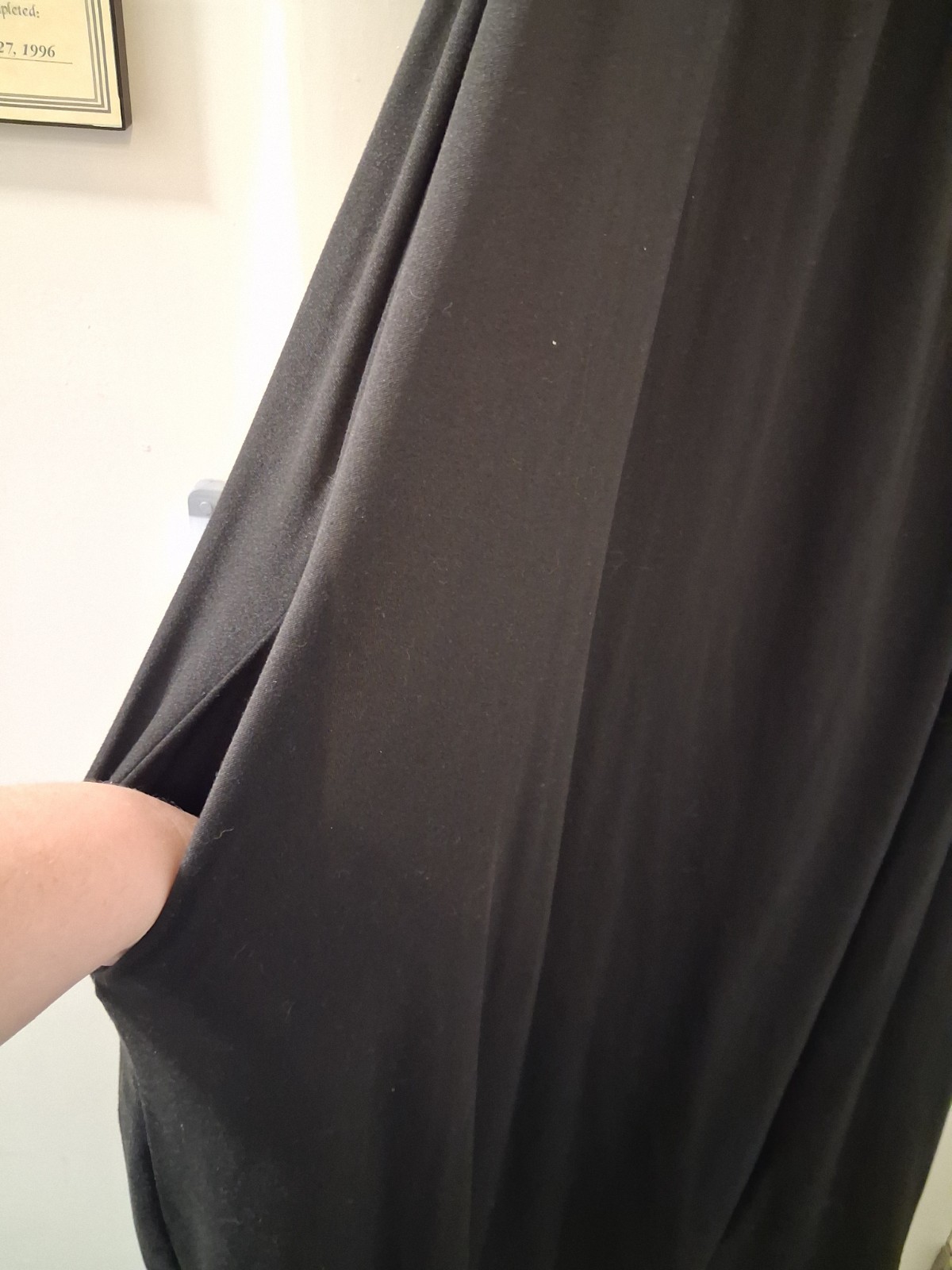 Camisole strap black cotton dress with pockets. Ideal for a night out!