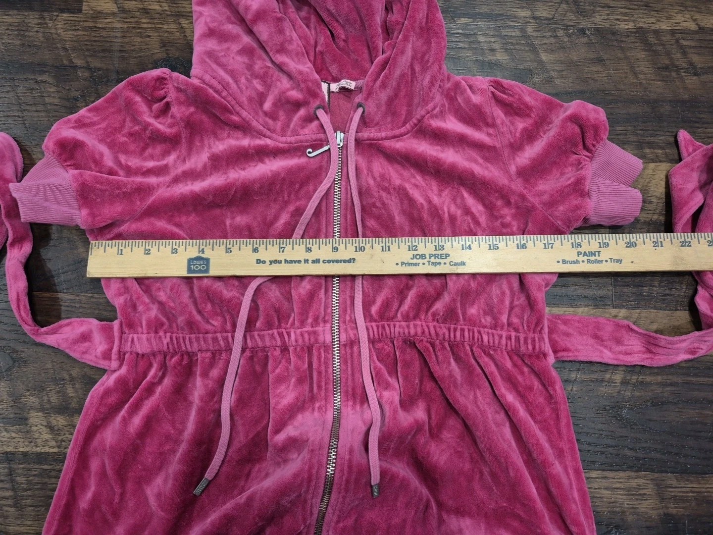 Juicy Couture Berry Vintage Velour Zip Hoodie Dress Y2K Size L USA Made