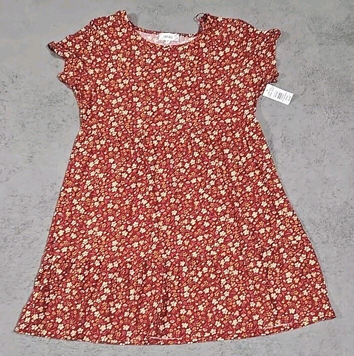 Pink Rose Women’s Dress OX Pink Floral Shift Scoop Neck Short Sleeve NWT