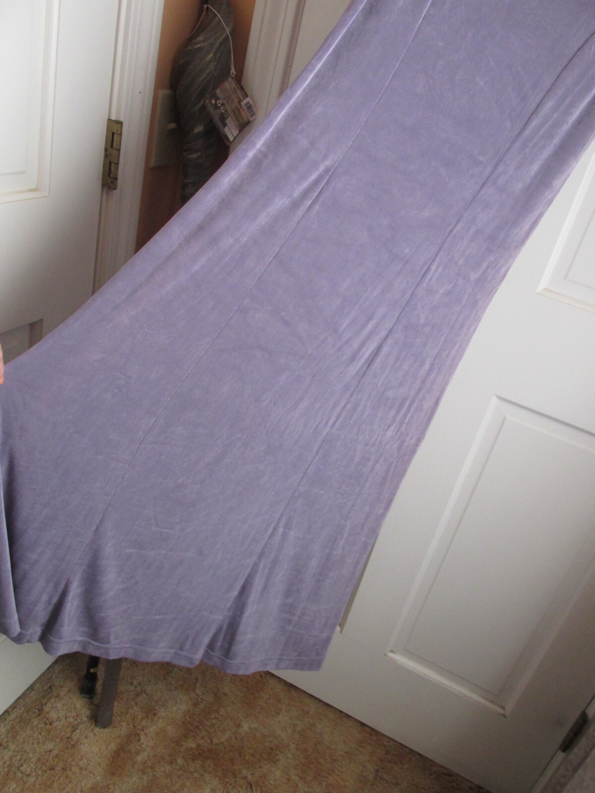 LL Bean Freeport Studio Petite Purple Acetate Blend Slinky Stretchy Dress Sz MP
