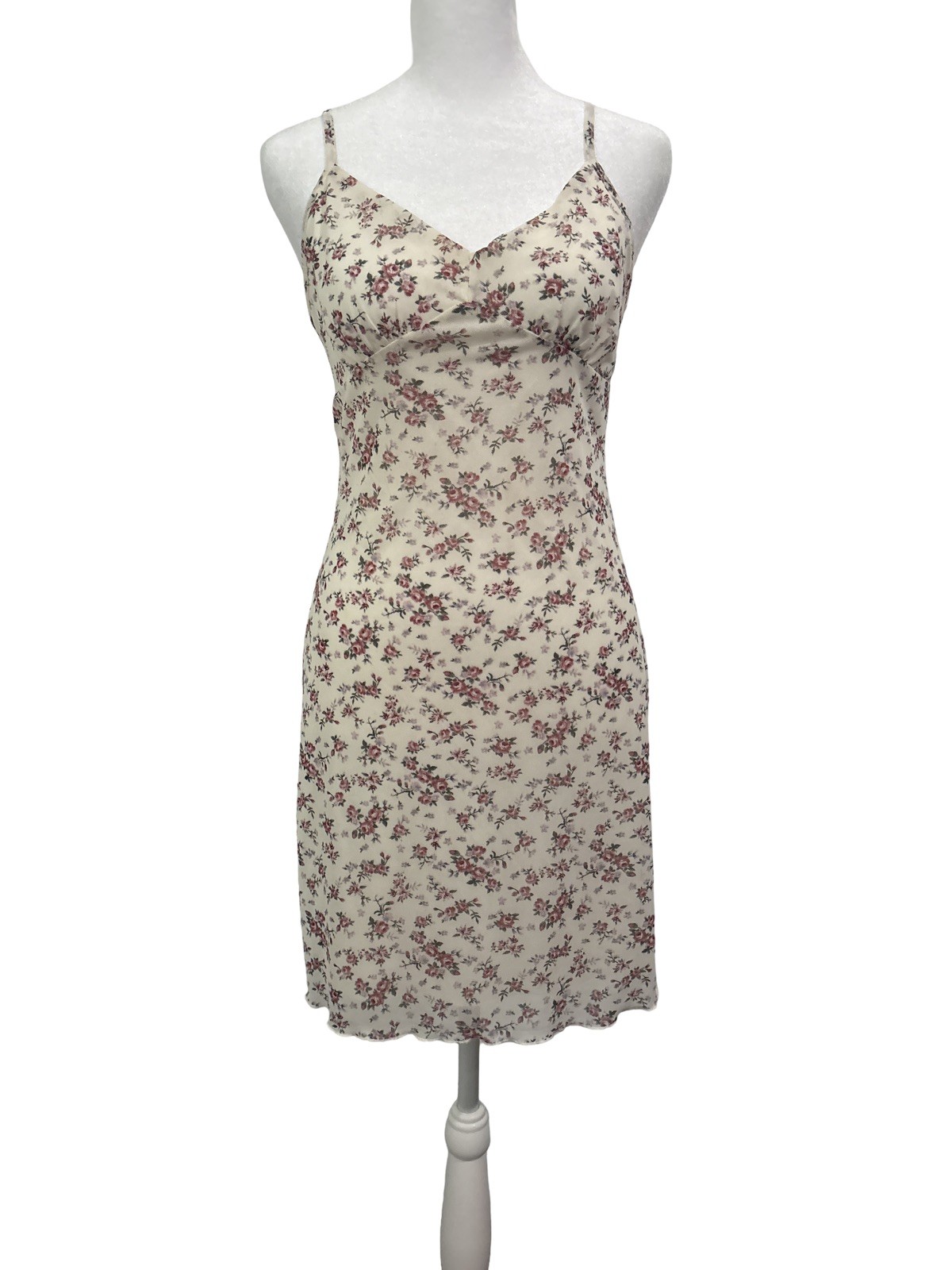 Aeropostale Slip Dress Babydoll Size S Floral Cami Cottagecore Coquette W/Flaws