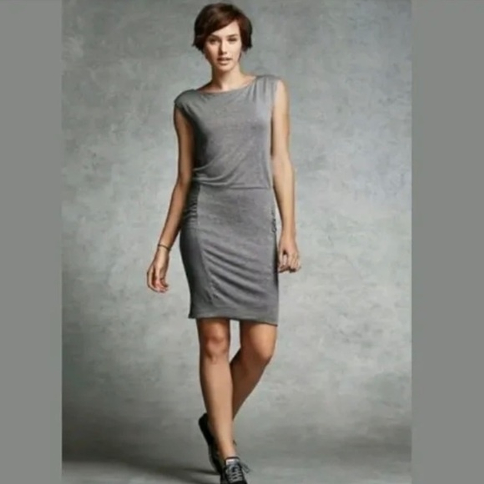 ATHLETA Westwood Stretch Knit Striped Dress Size Small Travel Work