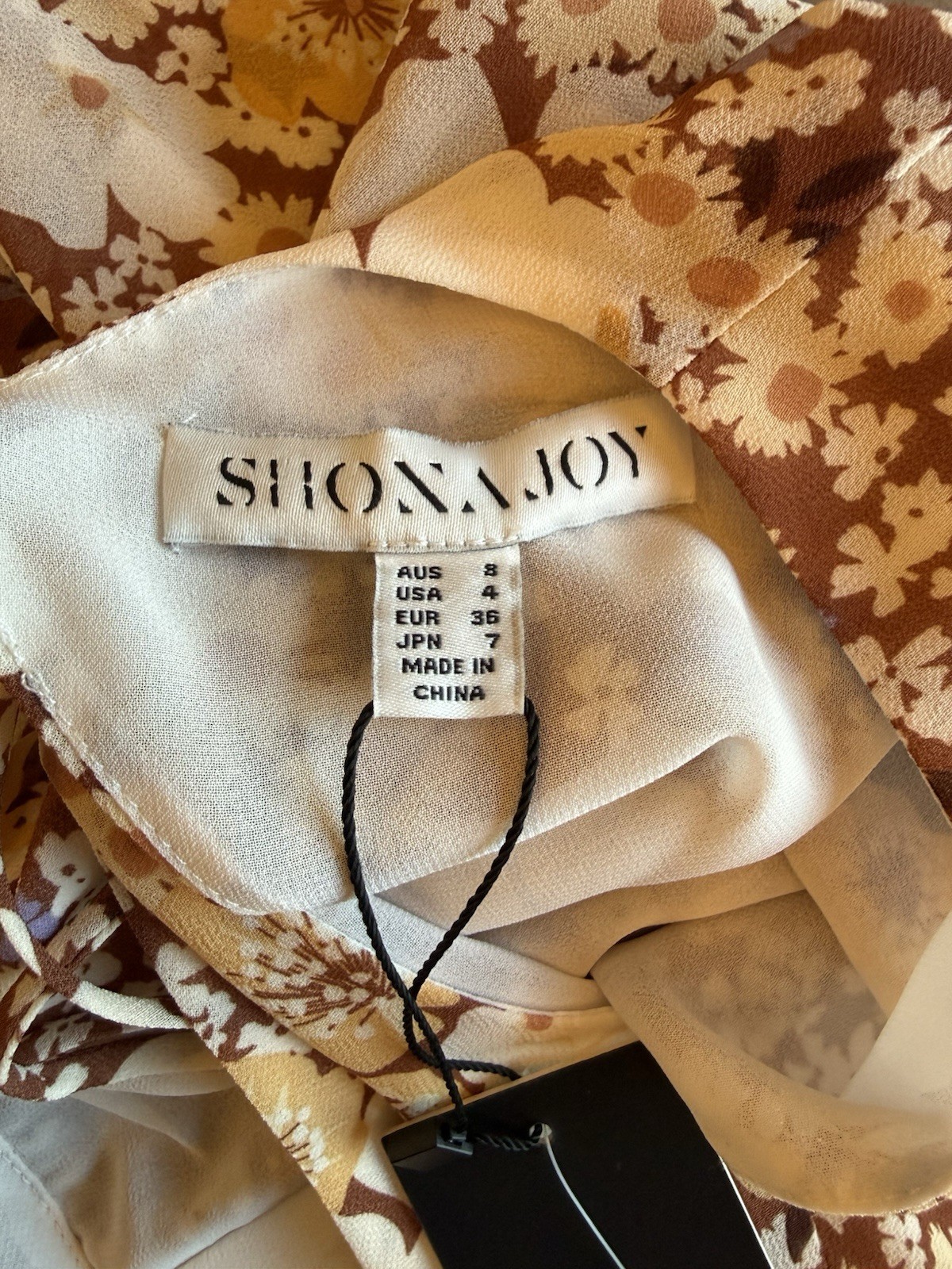 Shona Joy Circle Sleeve Backless Mini Dress Floral Size 4 NEW! $260.00