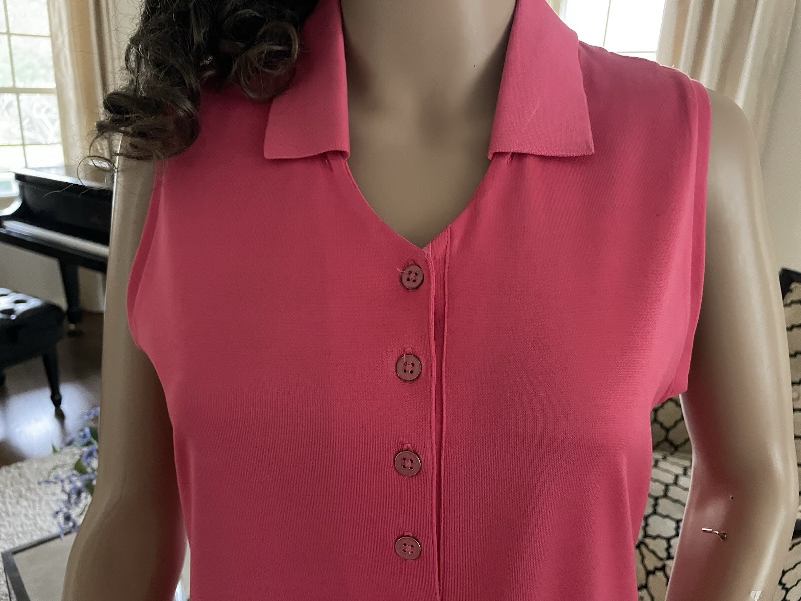 Peter Millar Performance Golf Dress Polo Collared Sleeveless Pink Size M EPC