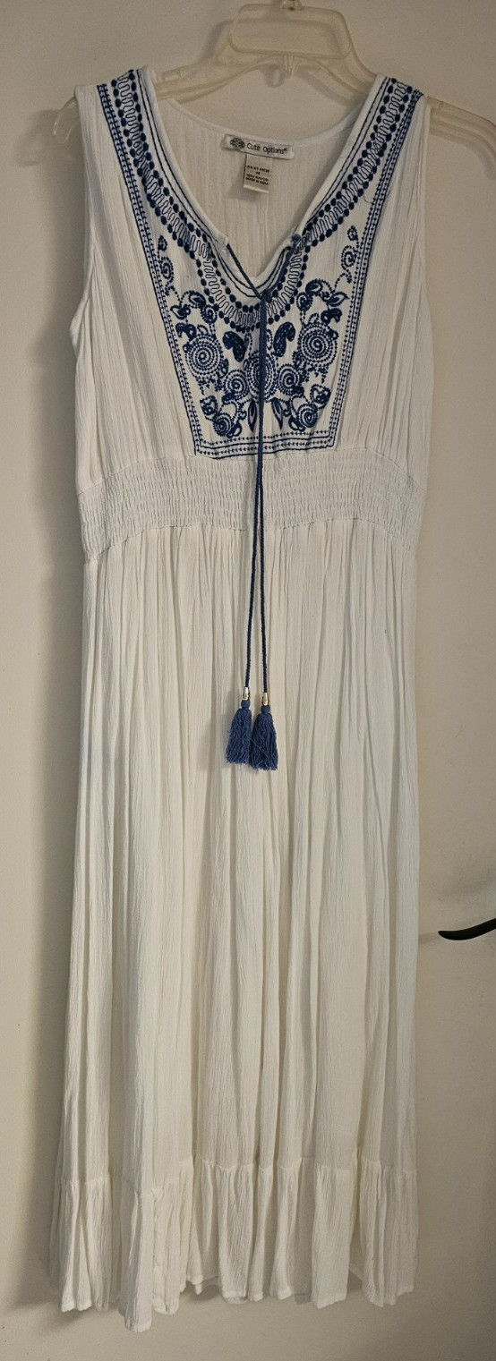 Cute options embroidered dress size M