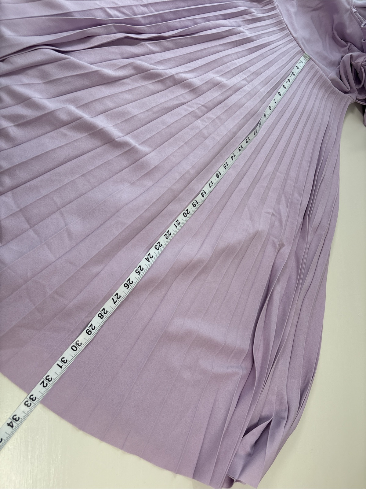 Aomei Womens Long Lilac Purple Flowy Ruffle Sleeve Dress Zip Back Size Large