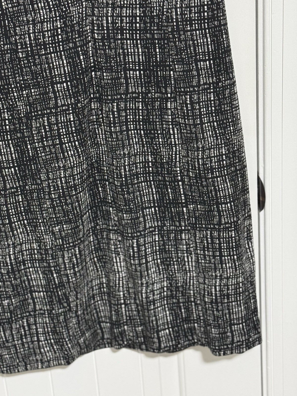 Coldwater Creek Sleeveless Check Ponte Knit Dress Size 6 Black White