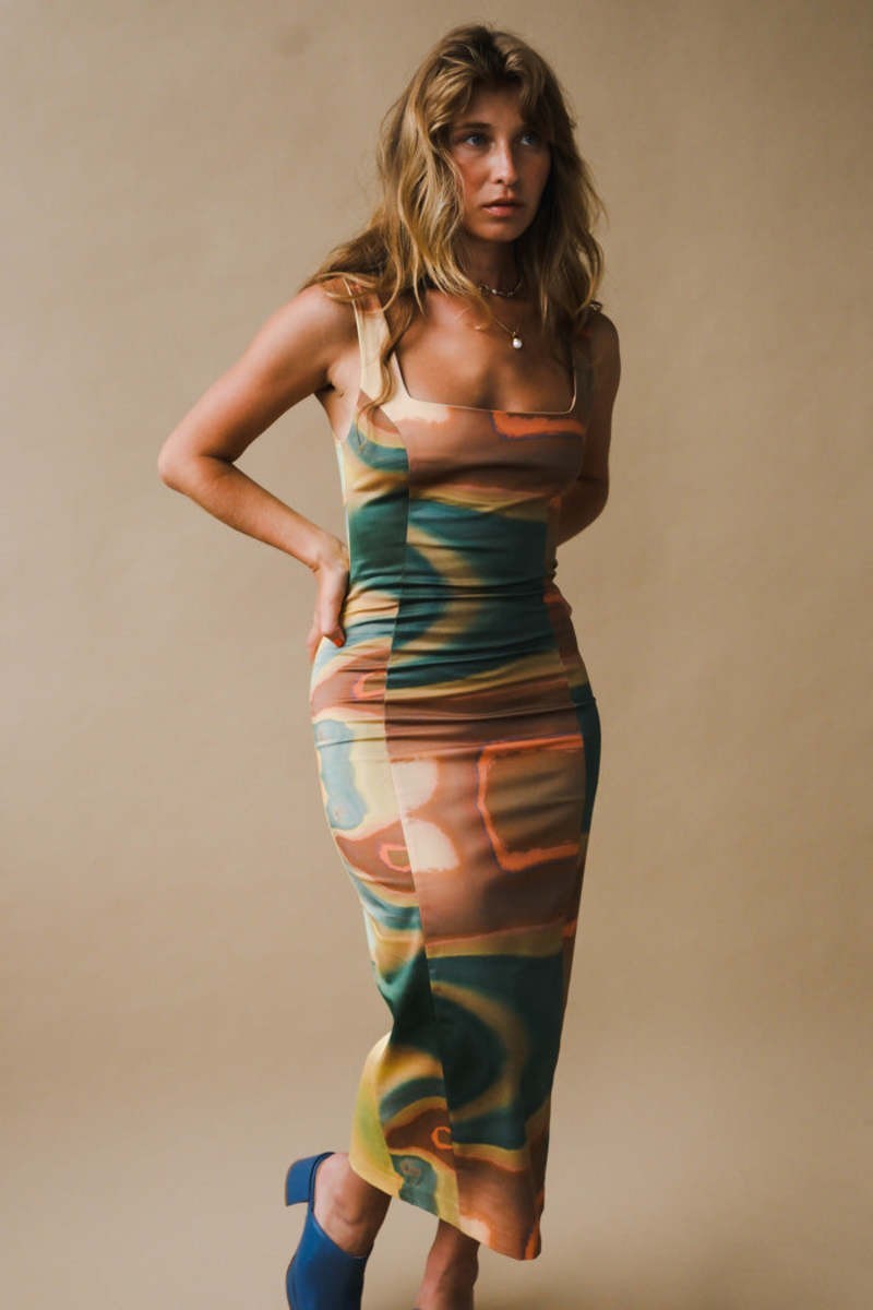 $265 Studio Fantastique x Free People Vicky Digital Print Midi Dress Size XL