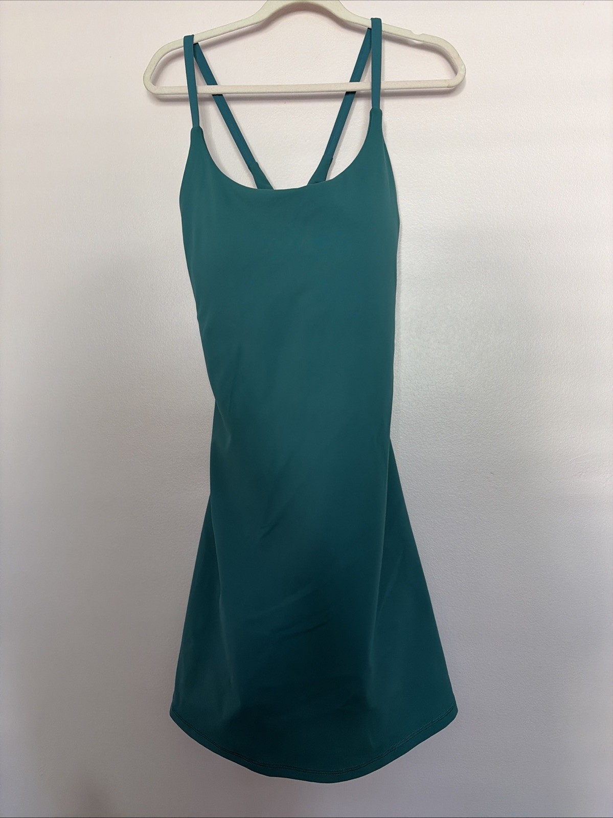 Womens Halara Green SoftlyZero Plush Sleeveless Athletic Dress with Skort XS NWT