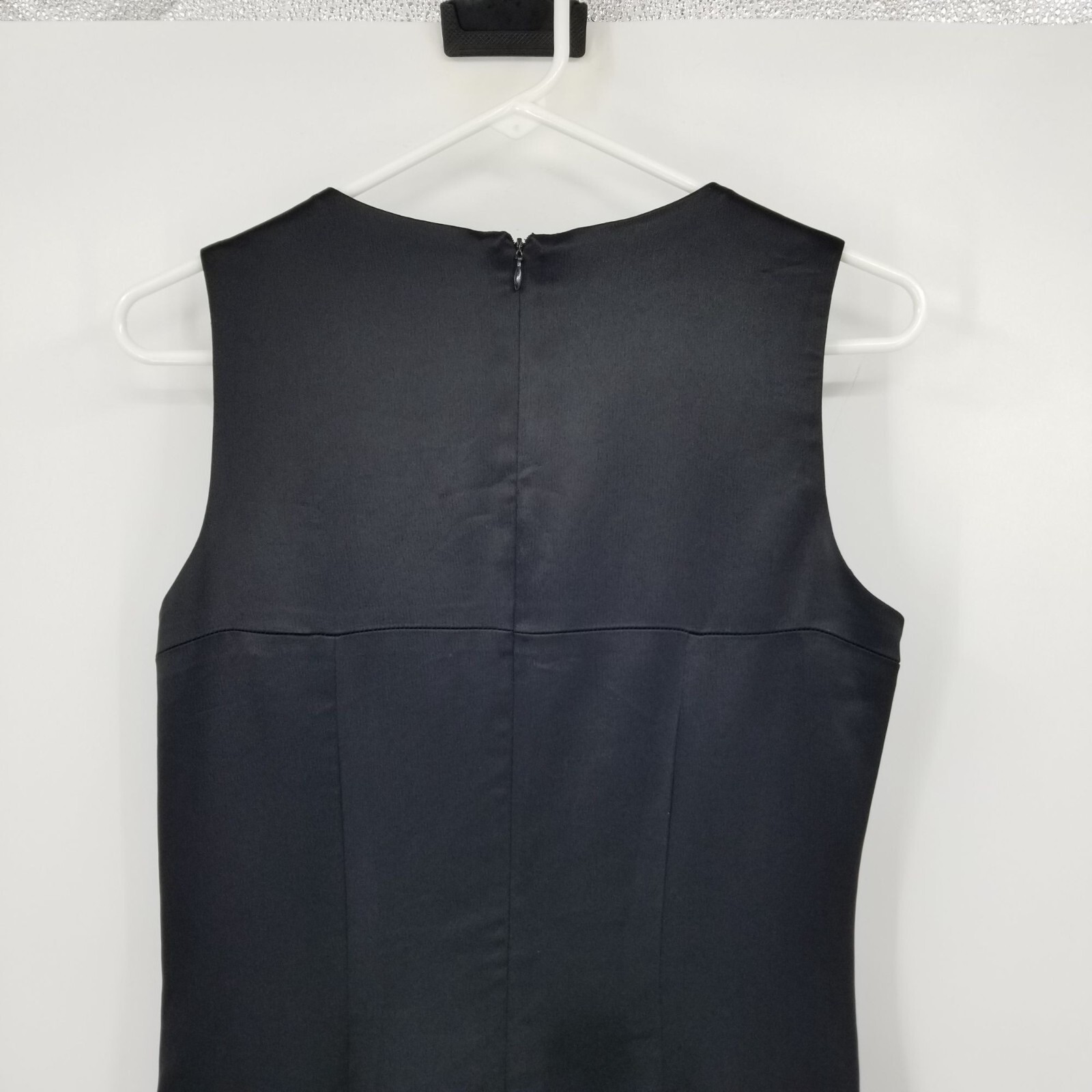Alberto Makali Black Sleeveless Sheath Dress Size 8 Old Money Quiet Luxury 90s