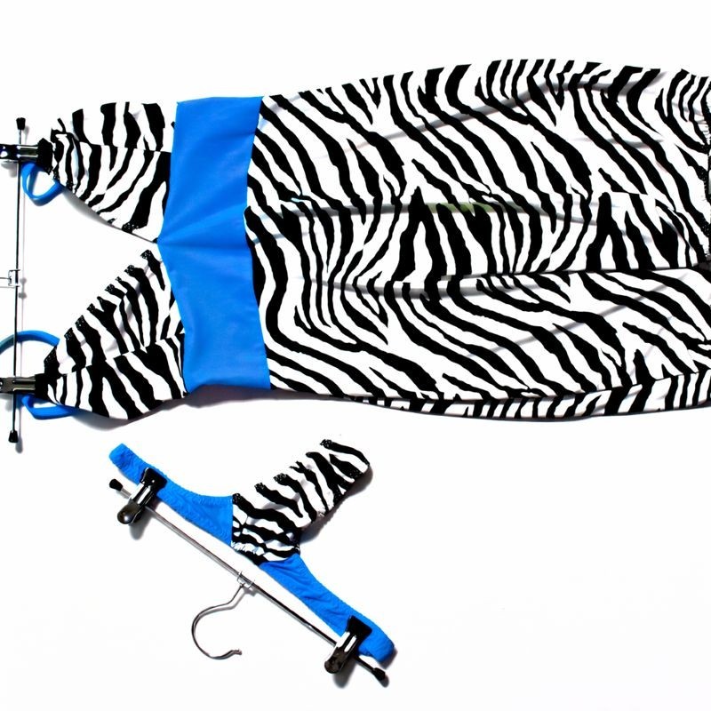 Zebra Dress Black White Blue Poly Elastane Matching Knickers One Size Regular