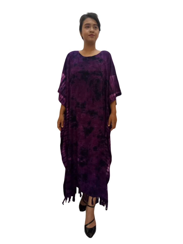 Chic Tye Dye Print Ladies Kaftan Long Ethnic Hand Made Vibrant Large Womens Cool