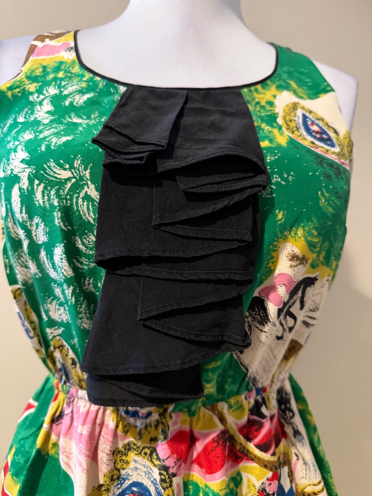 MOULINETTE SOEURS Womens Panoply Horse Carousel Silk Dress with Pockets – Sz 0