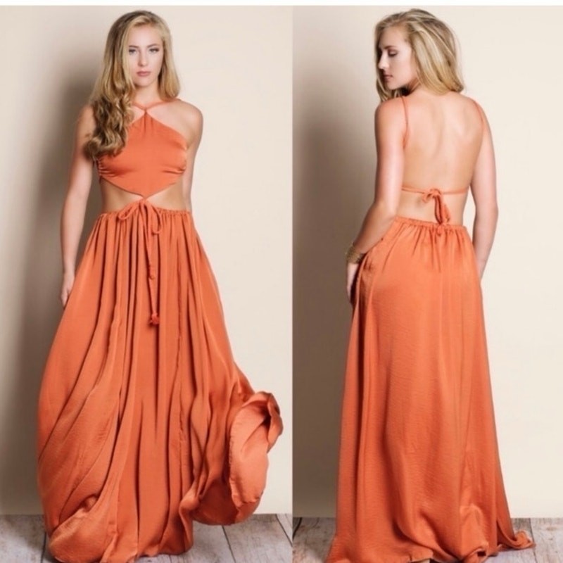 NEW Cutout Soft Flow Maxi Dress