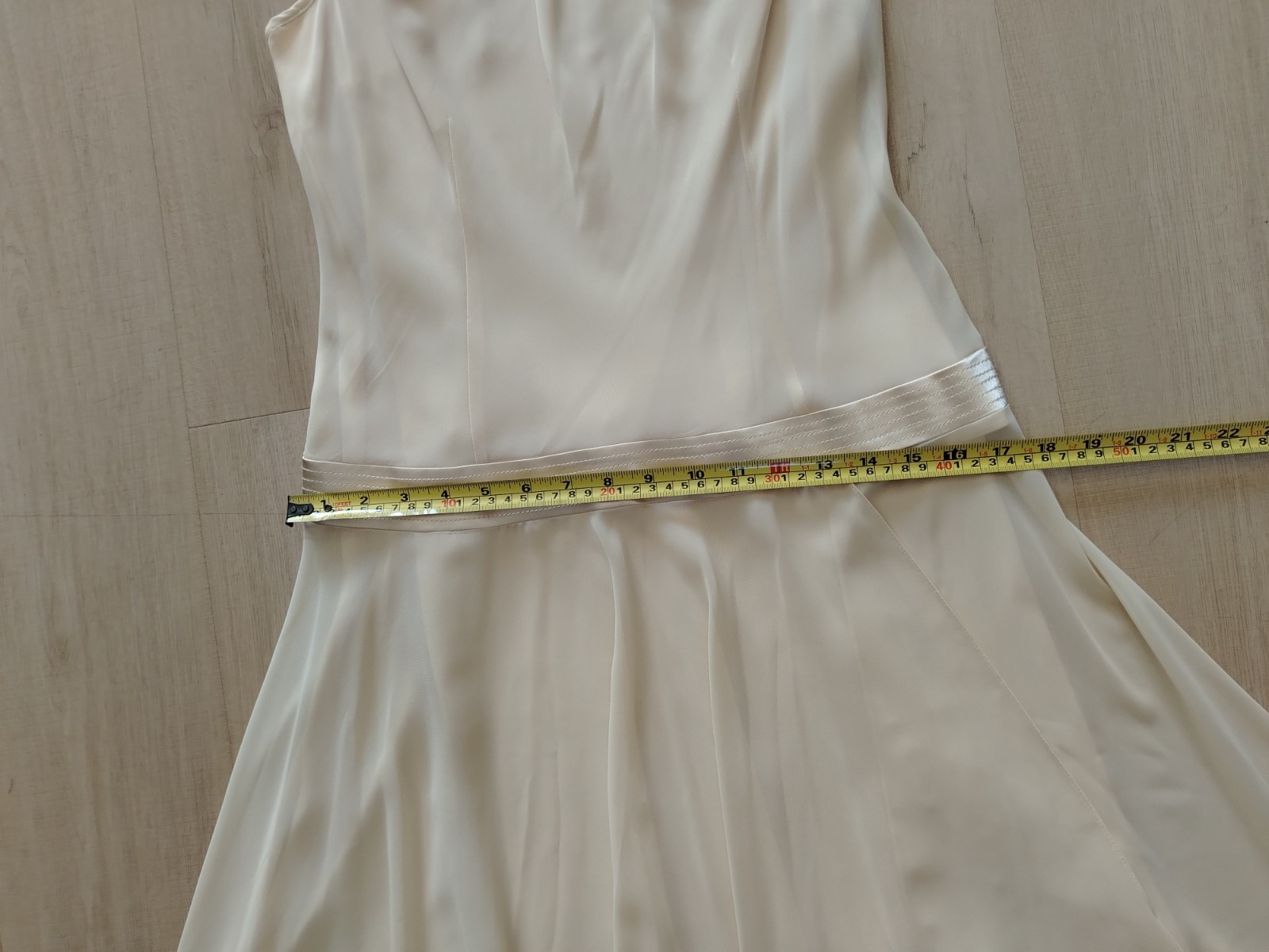 Liz Claiborne vtg 90s Flapper Dress size 10 Sleeveless Drop Waist Beige lined