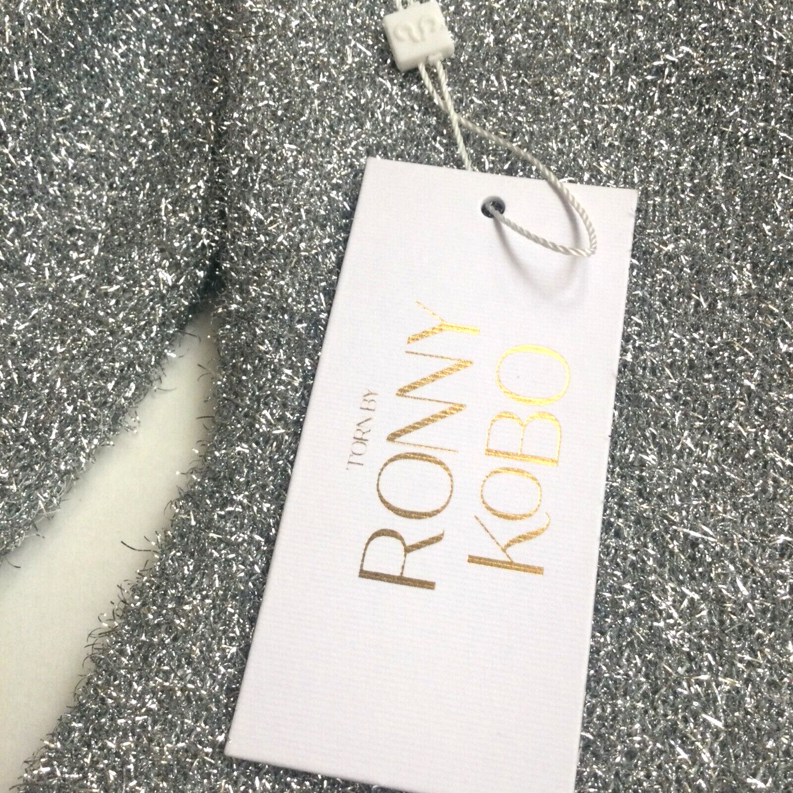 Ronny Kobo Geovany Metallic Silver Shimmery Dress Sz S NWT