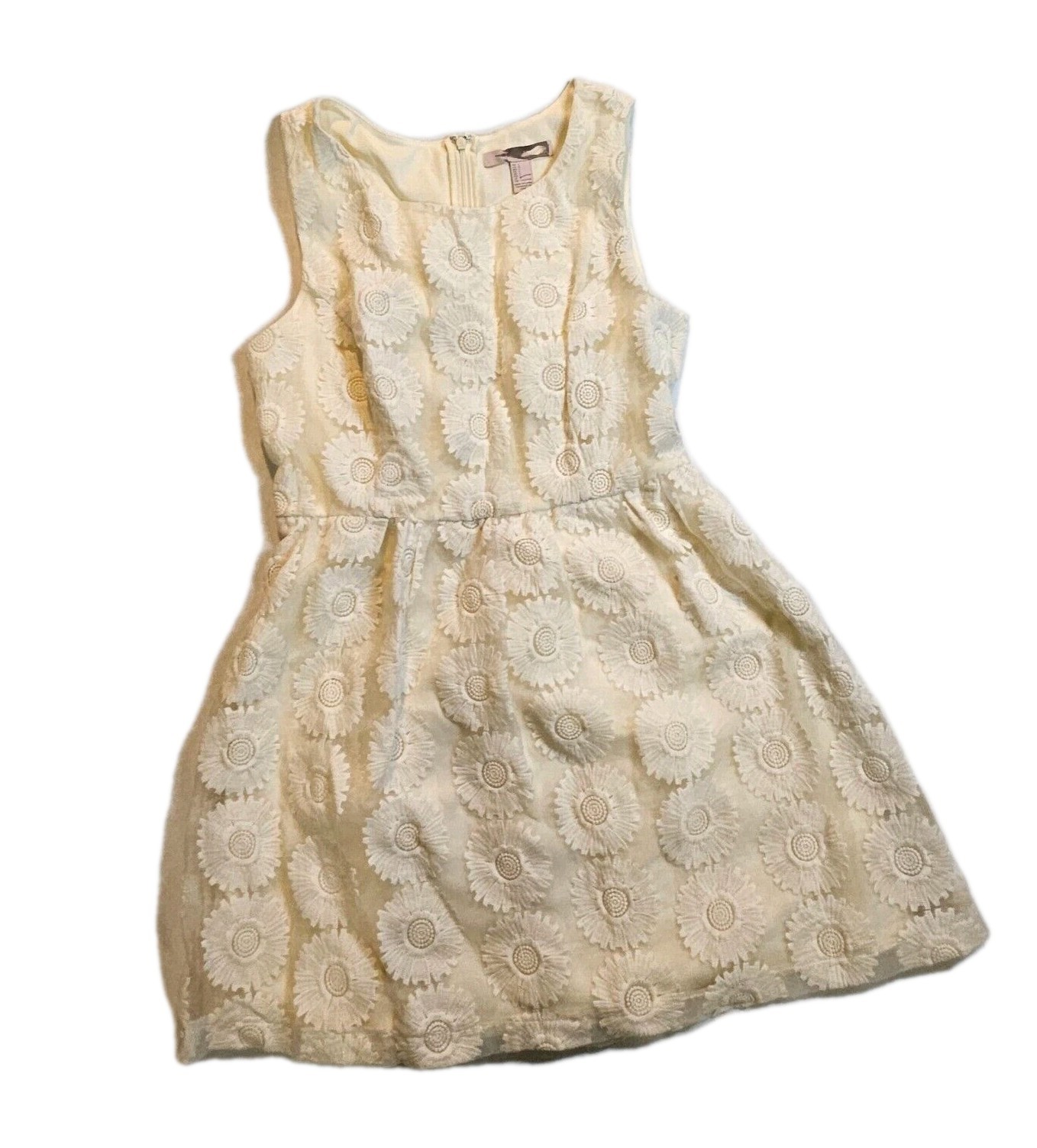 Womens Ivory Lace Overlay Dress SZ L Casual,Semi-Formal,HOCO,Holiday,Vacation