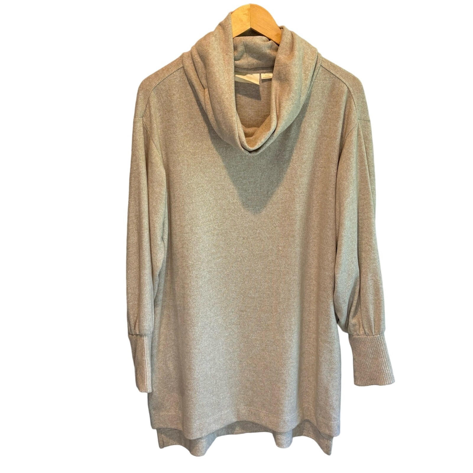 Anthro Maeve Oatmeal Cowl Neck Sweatshirt Dress – size Medium