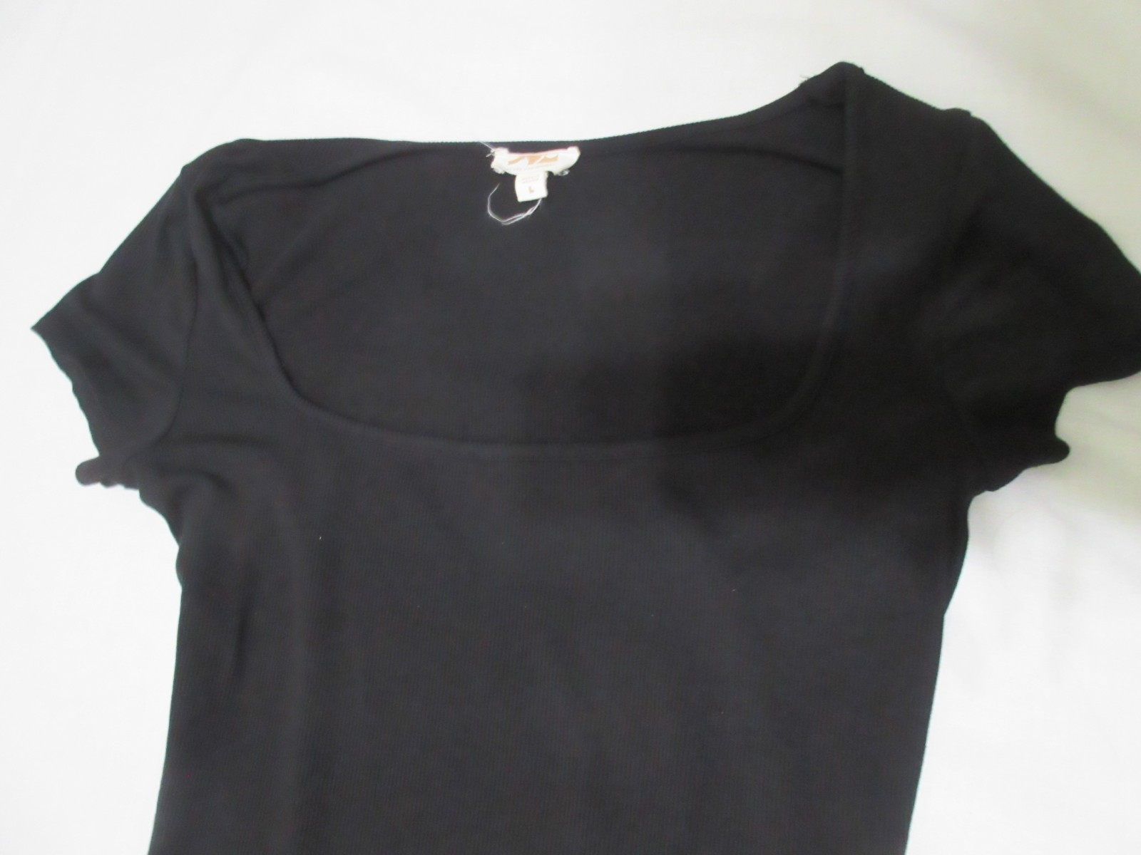 SYM – See You Monday, Vintage Black Ribbed Side Split Fitted Maxi Dress, Size LG