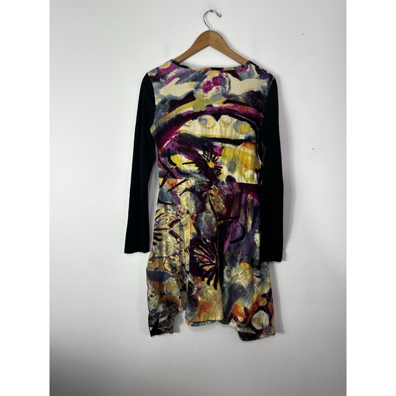 Sacred Threads Dress Womens Small Hippie Boho Festival Ruched Asymmetrical Hem