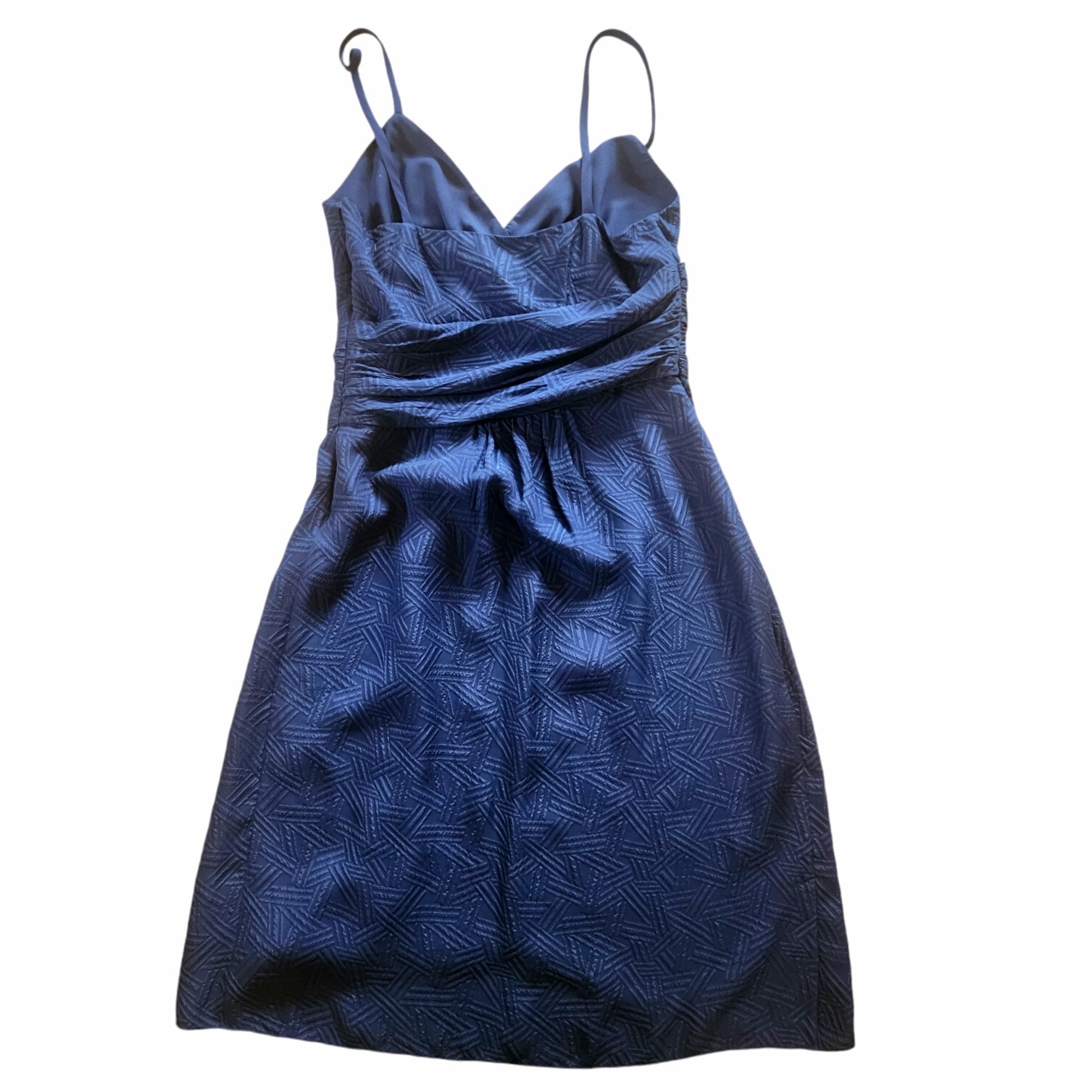 DIANE VON FURSTENBERG Saige Spaghetti Strap Silk Faux Wrap Dress Midnight Sz 8
