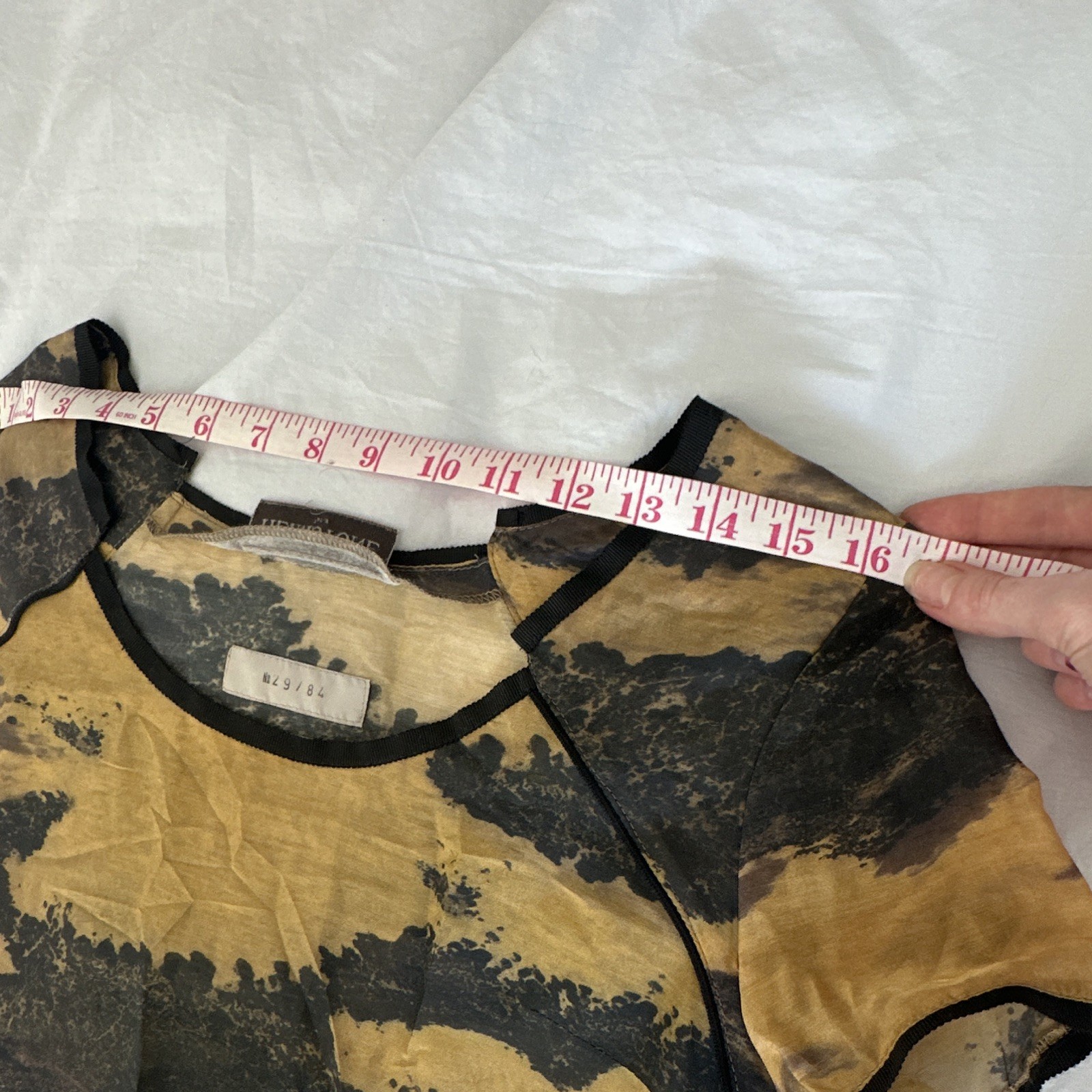 Heimstone Thunderbird Abstract Print Shift Dress Tan/Black Square Neck Short 2