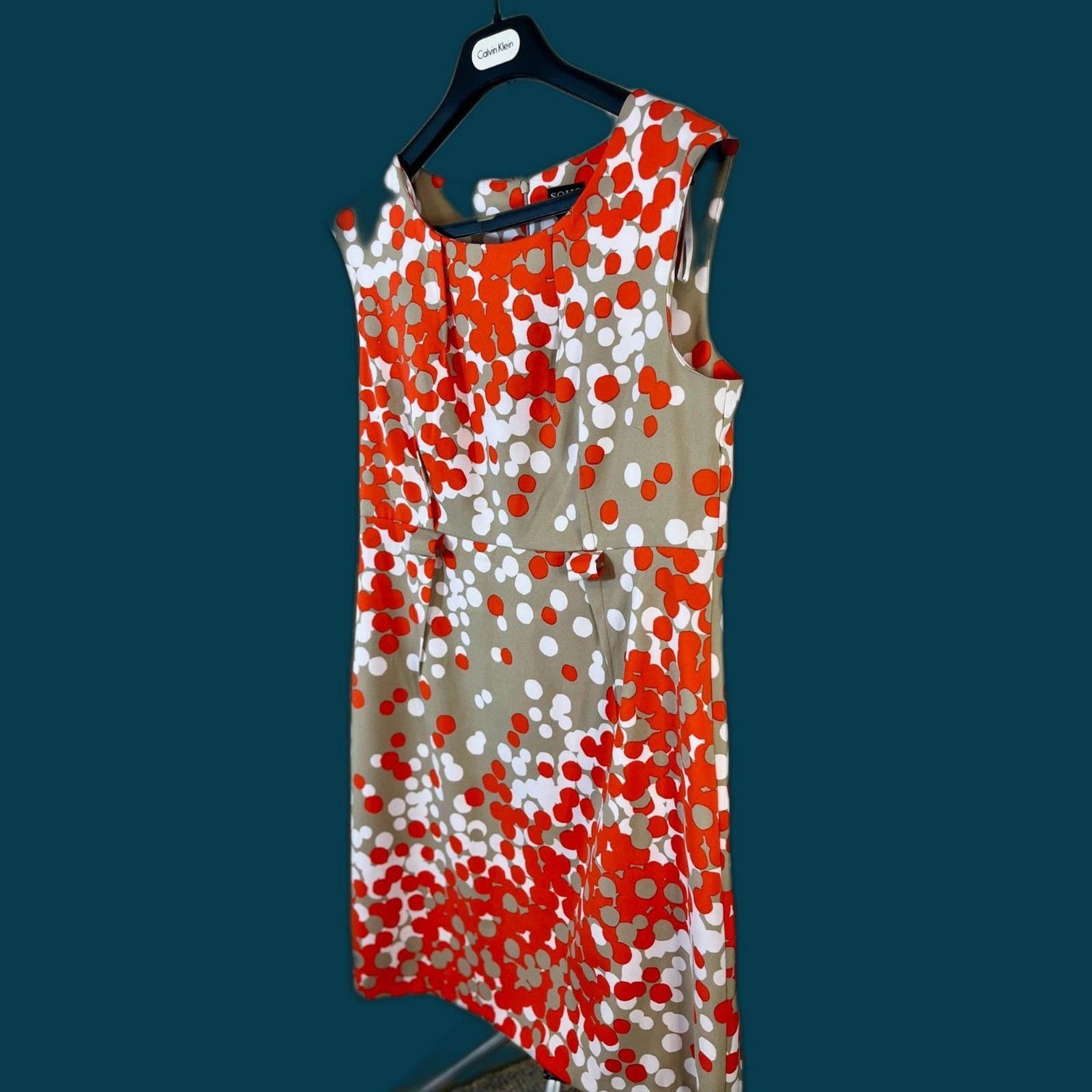 Soho Polka Dot midi sheath dress size 14